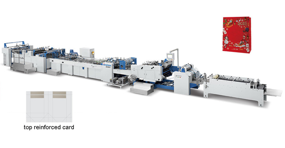 Máy làm túi giấy đáy vuông 300gsm có thẻ gia cố