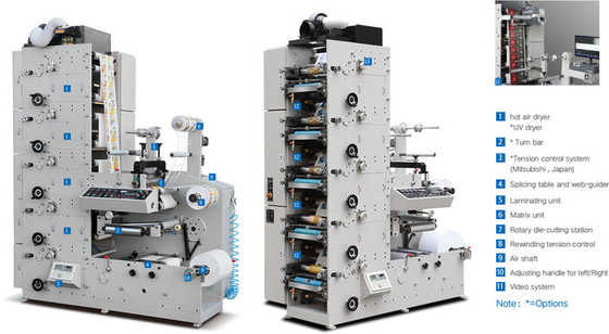 Máy in nhãn flexographic tự động tốc độ cao với một trạm cắt đứt