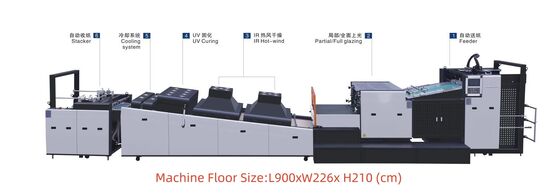 Máy phủ cuộn Anilox tự động với dây đai Teflon cho 9000 tấm / giờ UV Spot và tổng thể sơn với độ chính xác ± 0,2mm